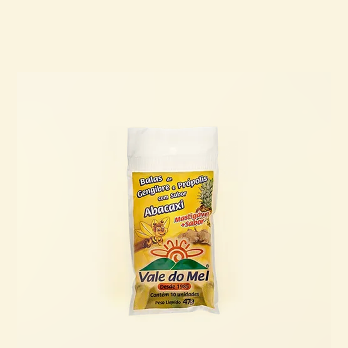 Bala de Gengibre & Própolis Sabor Abacaxi 47g - Vale do Mel