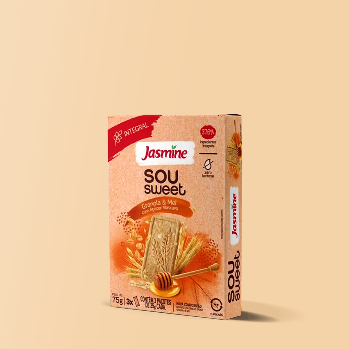 Biscoito Vegano Sou Sweet de Granola & Mel 75g - Jasmine