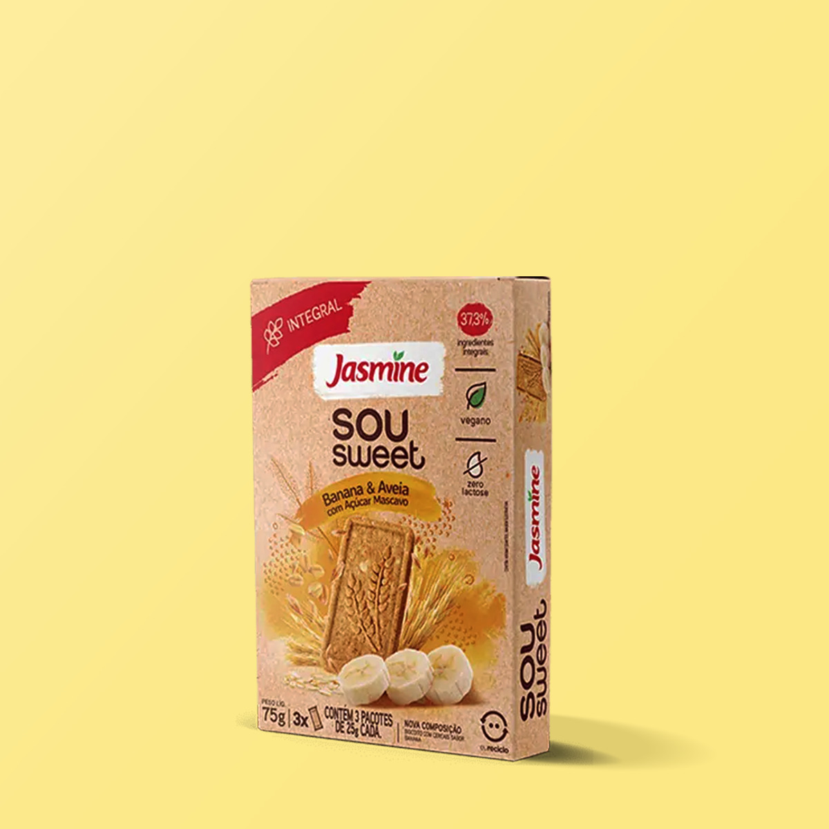 Biscoito Vegano de Sou Sweet de Banana & Aveia 75g - Jasmine