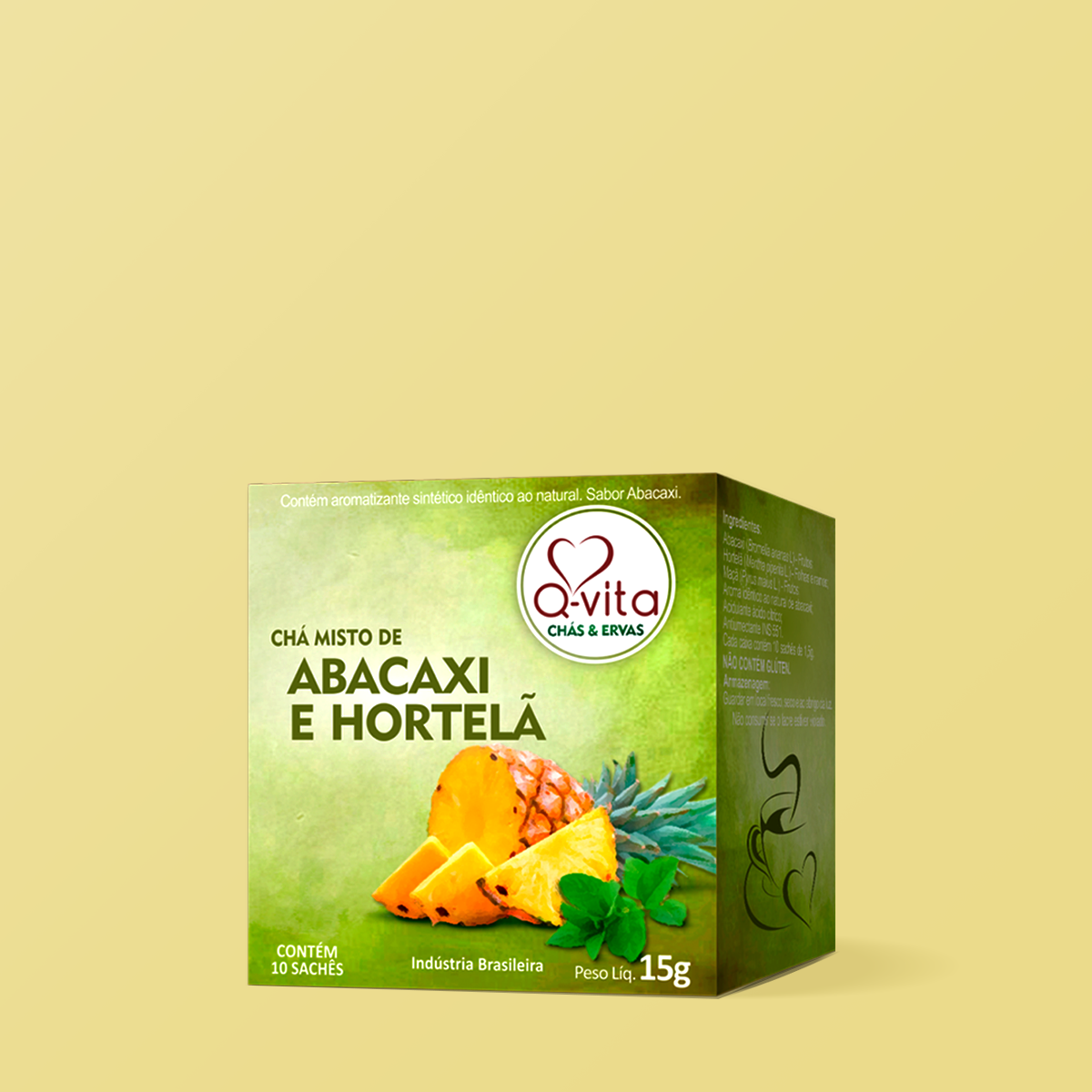 Chá de Abacaxi & Hortelã em Sachês 15g - Q-vita