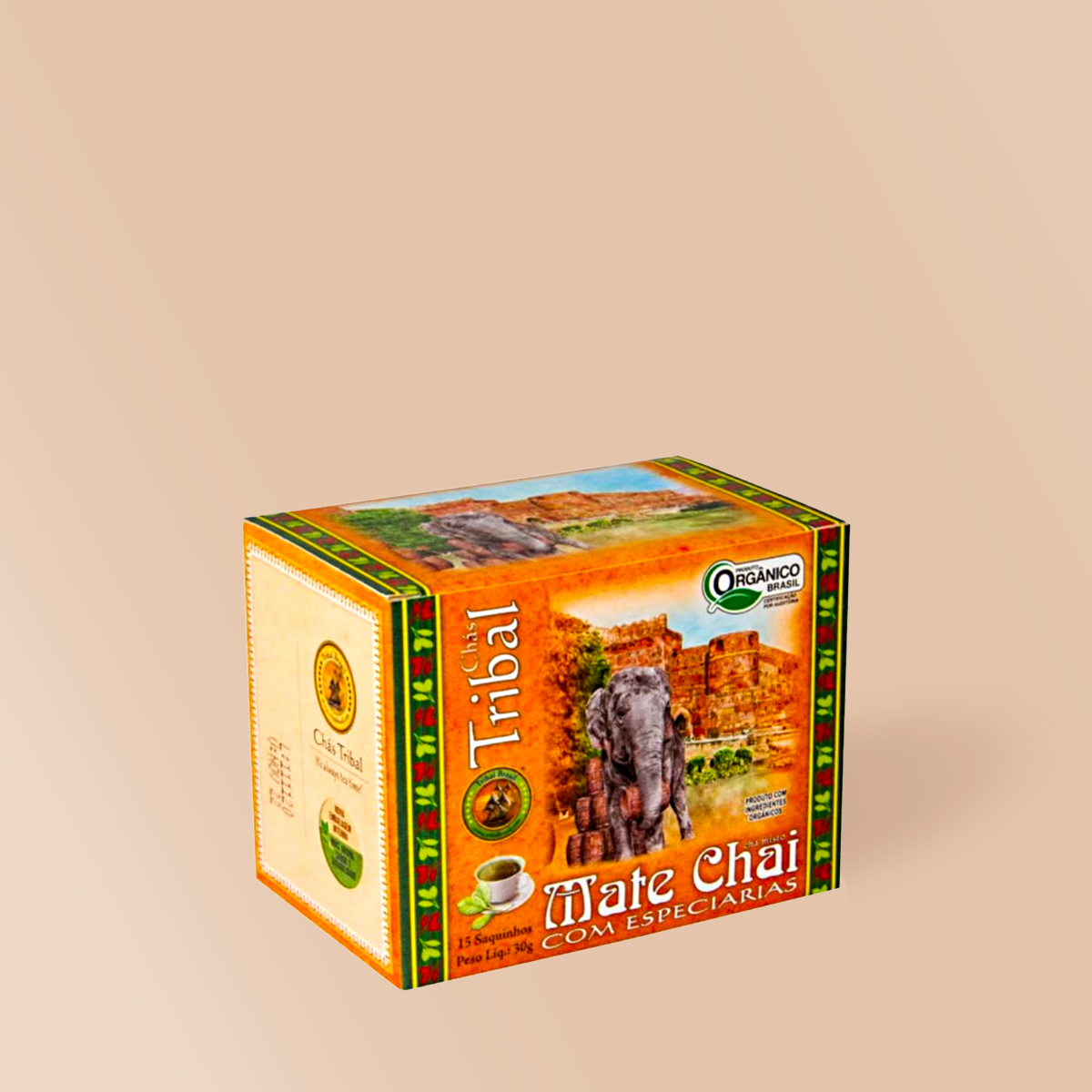 Chá Orgânico Mate Chai com Especiarias em Sachês 30g - Tribal