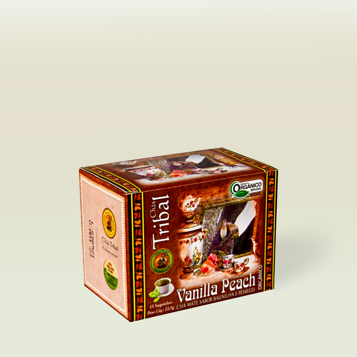 Chá Orgânico Sabor Vanilla Peach em Sachês 22,5g - Tribal
