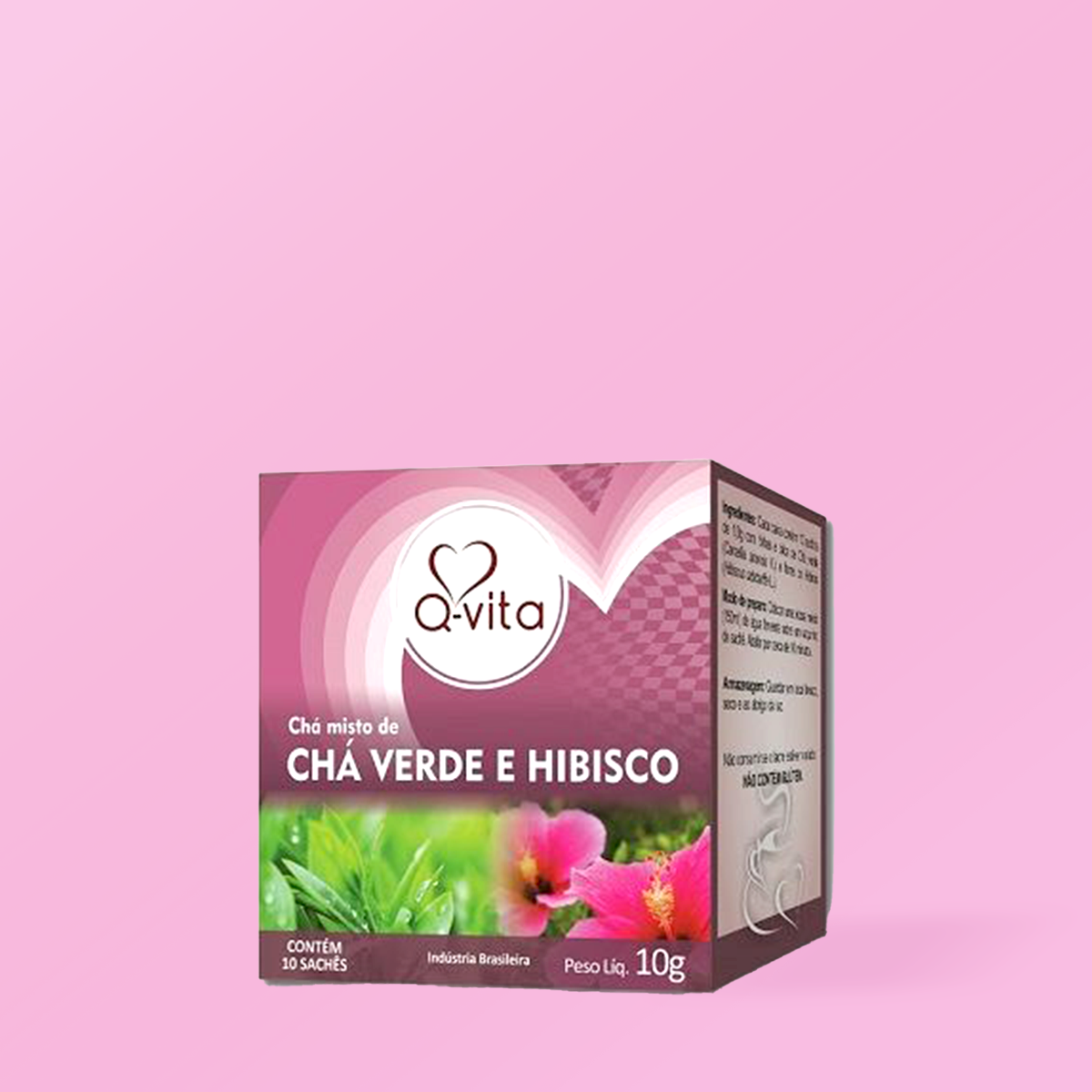 Chá Verde & Hibisco em Sachês 10g - Q-vita