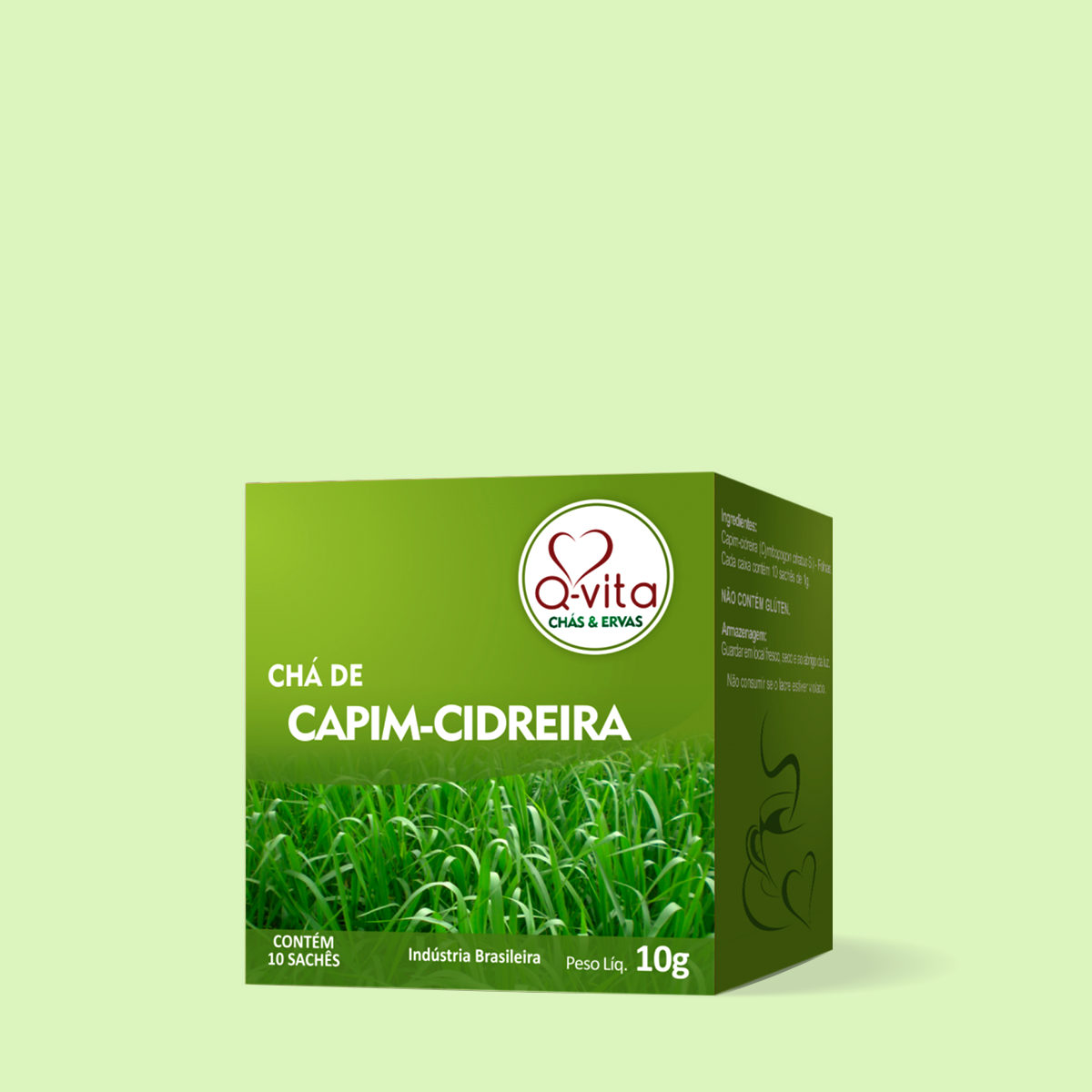 Chá de Capim-Cidreira em Sachê 10g - Q-vita