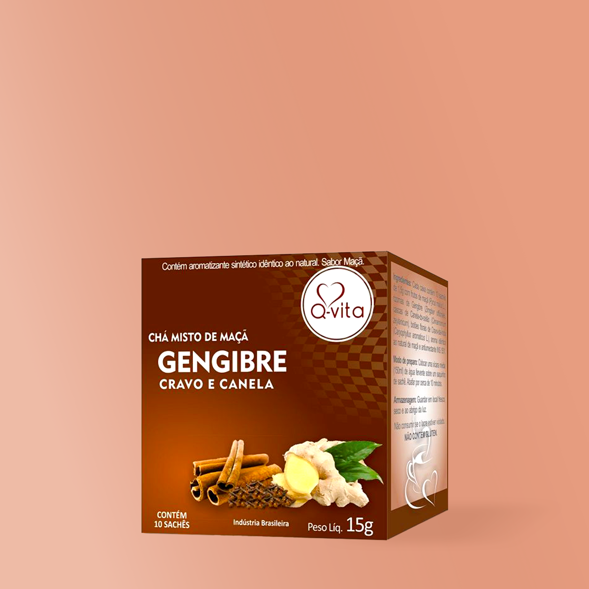 Chá de Gengibre, Cravo & Canela em Sachês 10g - Q-vita