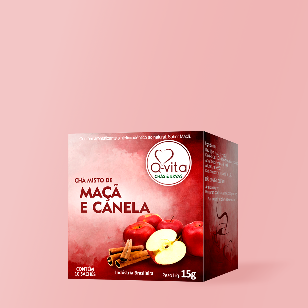Chá de Maçã & Canela em Sachês 15g - Q-vita