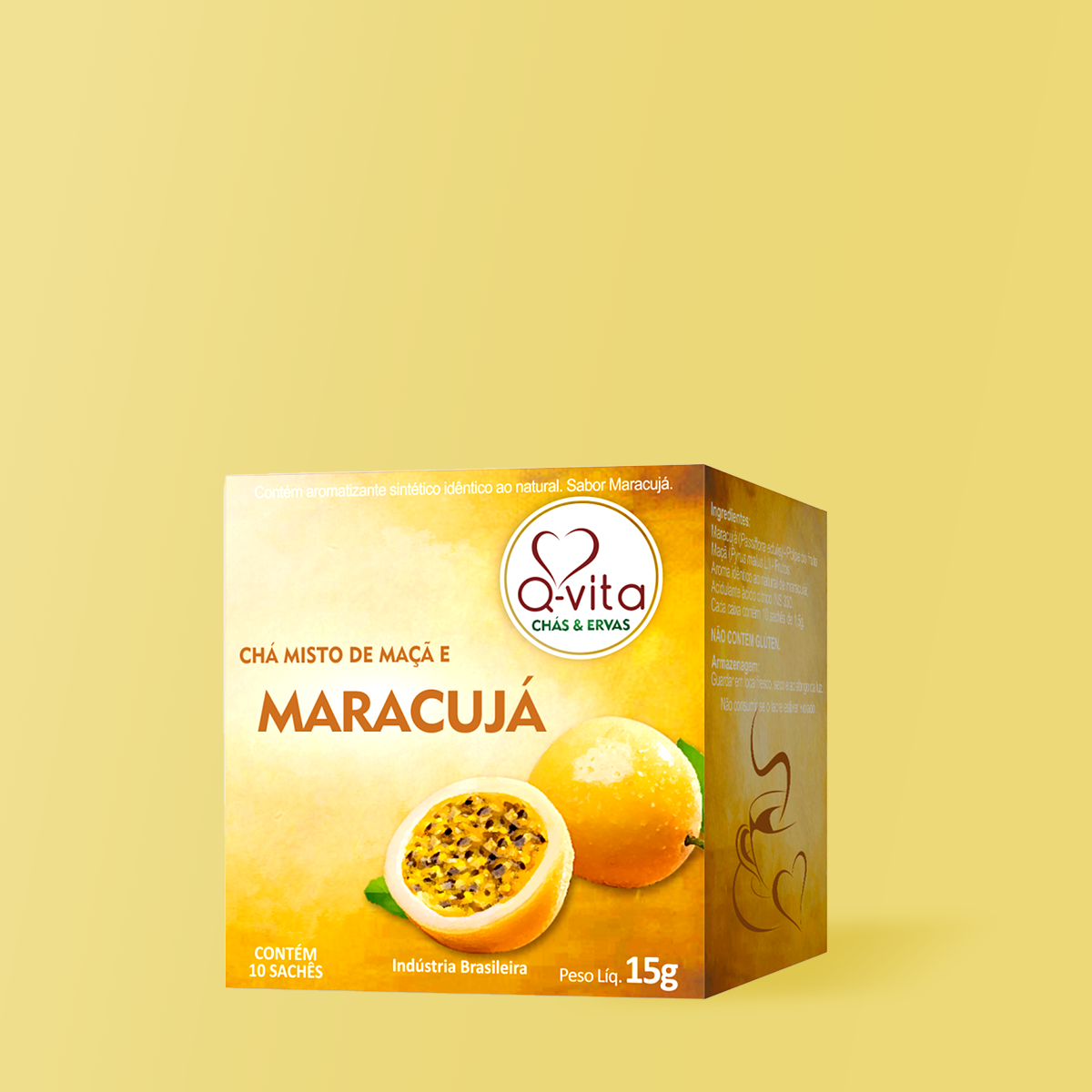 Chá de Maracujá & Maçã em Sachês 15g - Q-vita