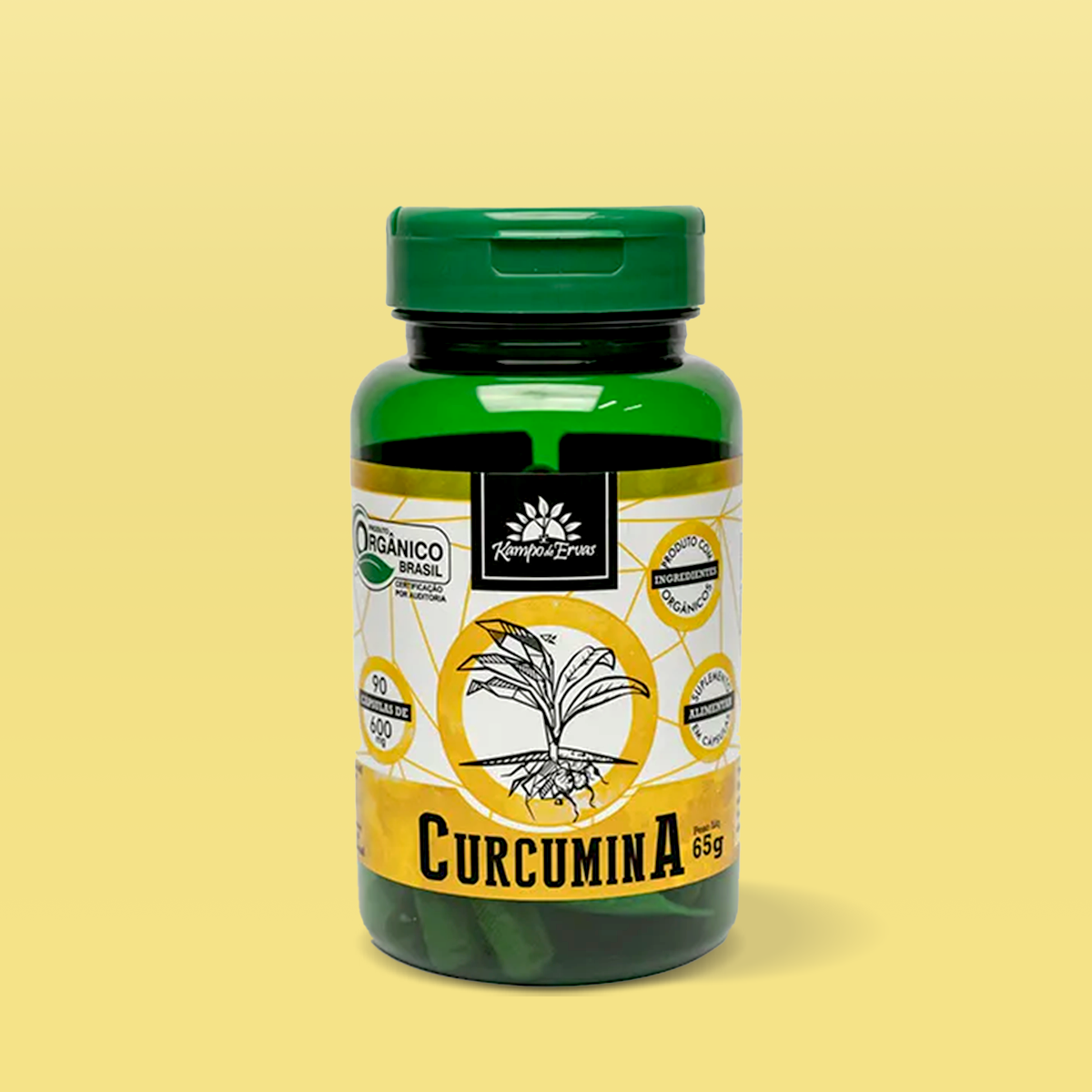 Curcumina Orgânica em Cápsulas 600mg - Kampo de Ervas
