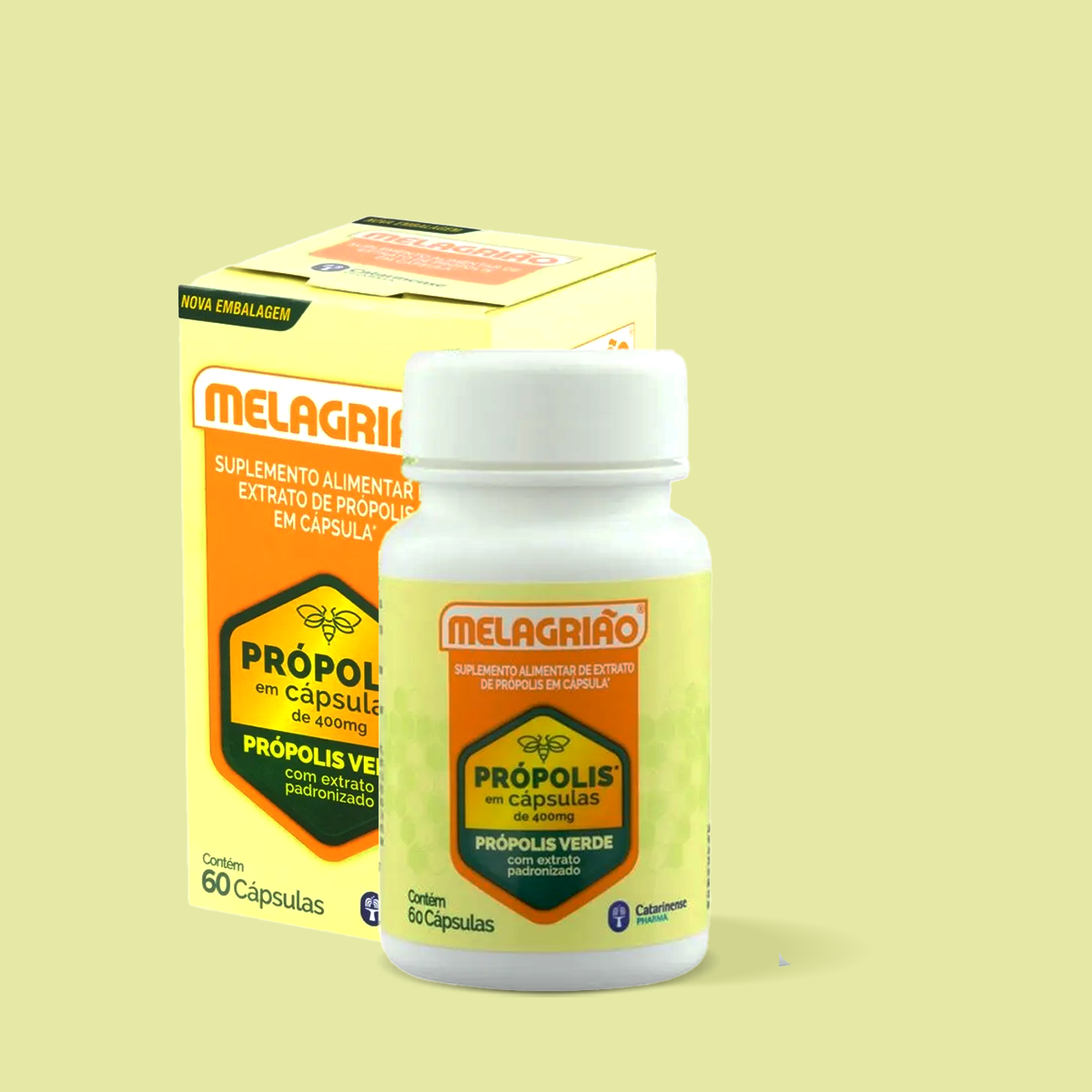 Extrato de Própolis Verde em Cápsulas 60 un - Melagrião