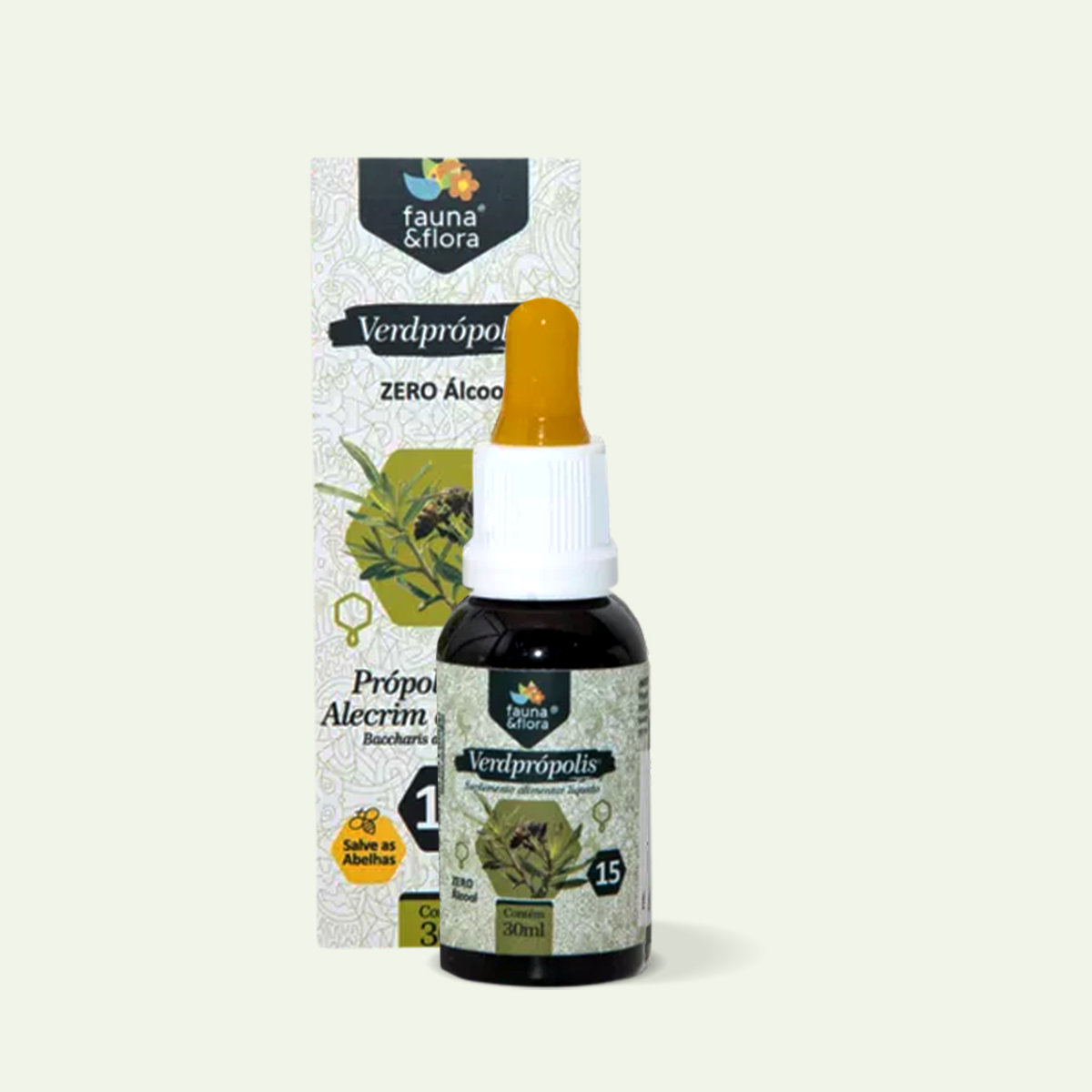 Extrato de Própolis VerdPrópolis Zero Álcool 15% 30ml - Fauna & Flora