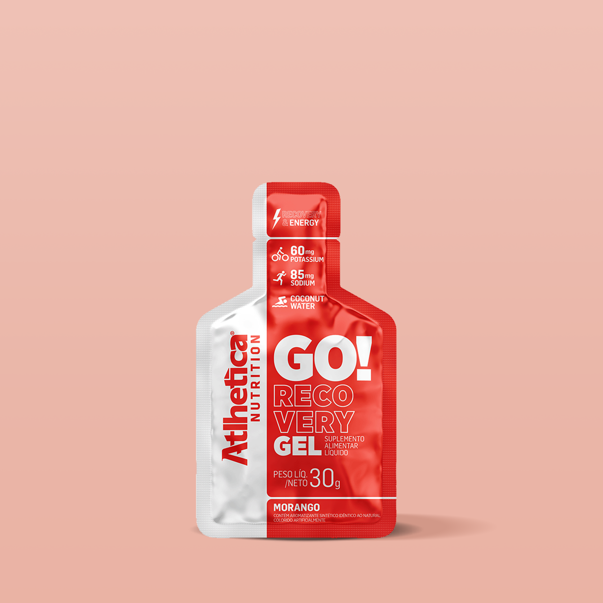 Go! Recovery Gel Morango 30g - Atlhetica Nutrition