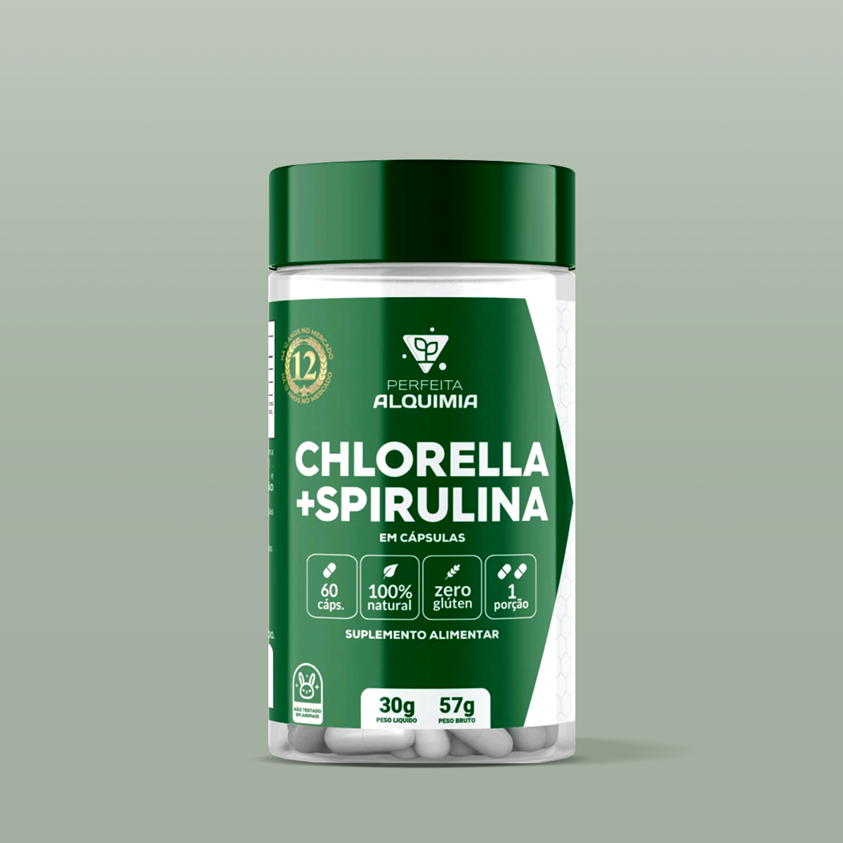 Chlorella + Spirulina em Cápsulas 500mg - Perfeita Alquimia