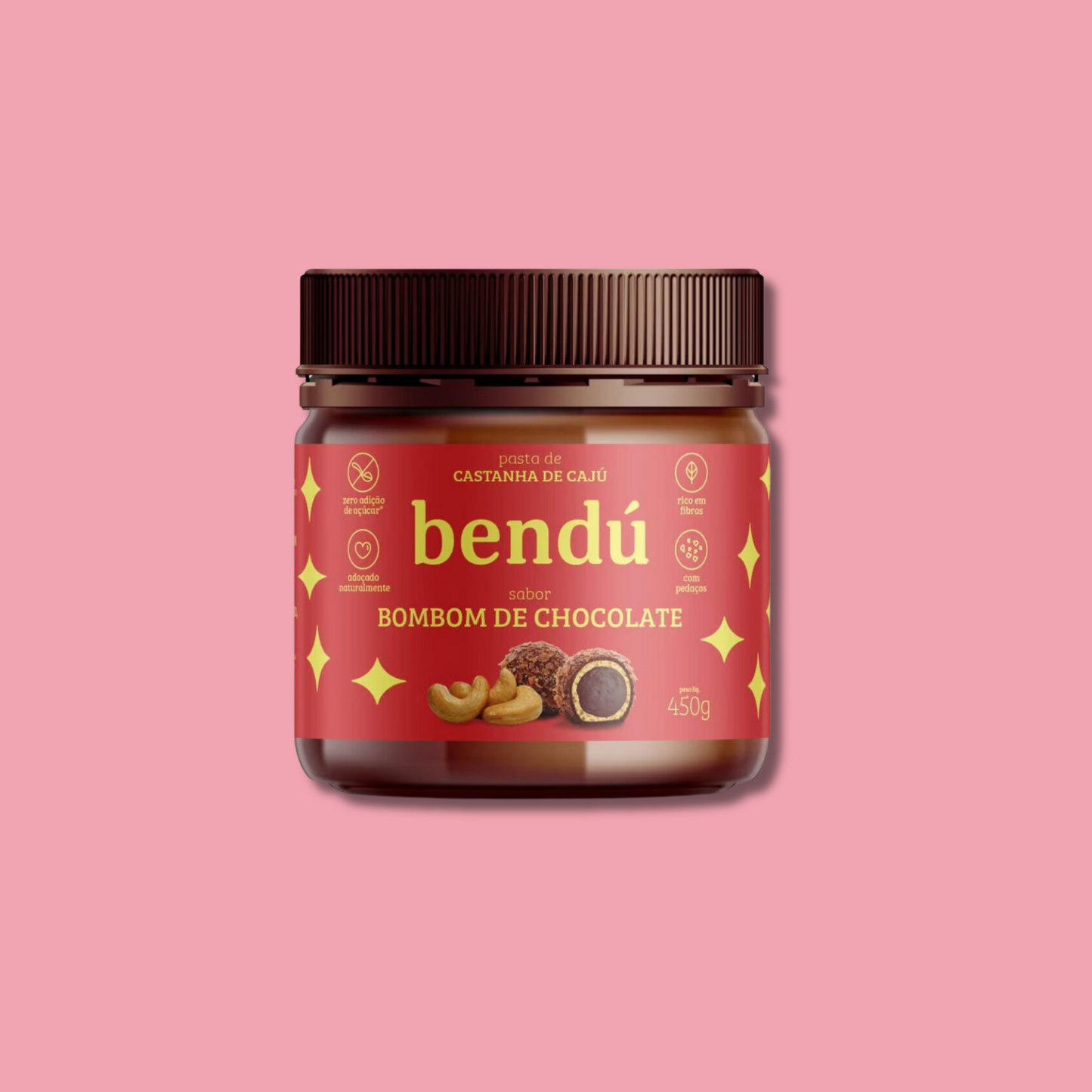 Pasta de Castanha-de-Cajú Sabor Bombom de Chocolate 150g - Bendú