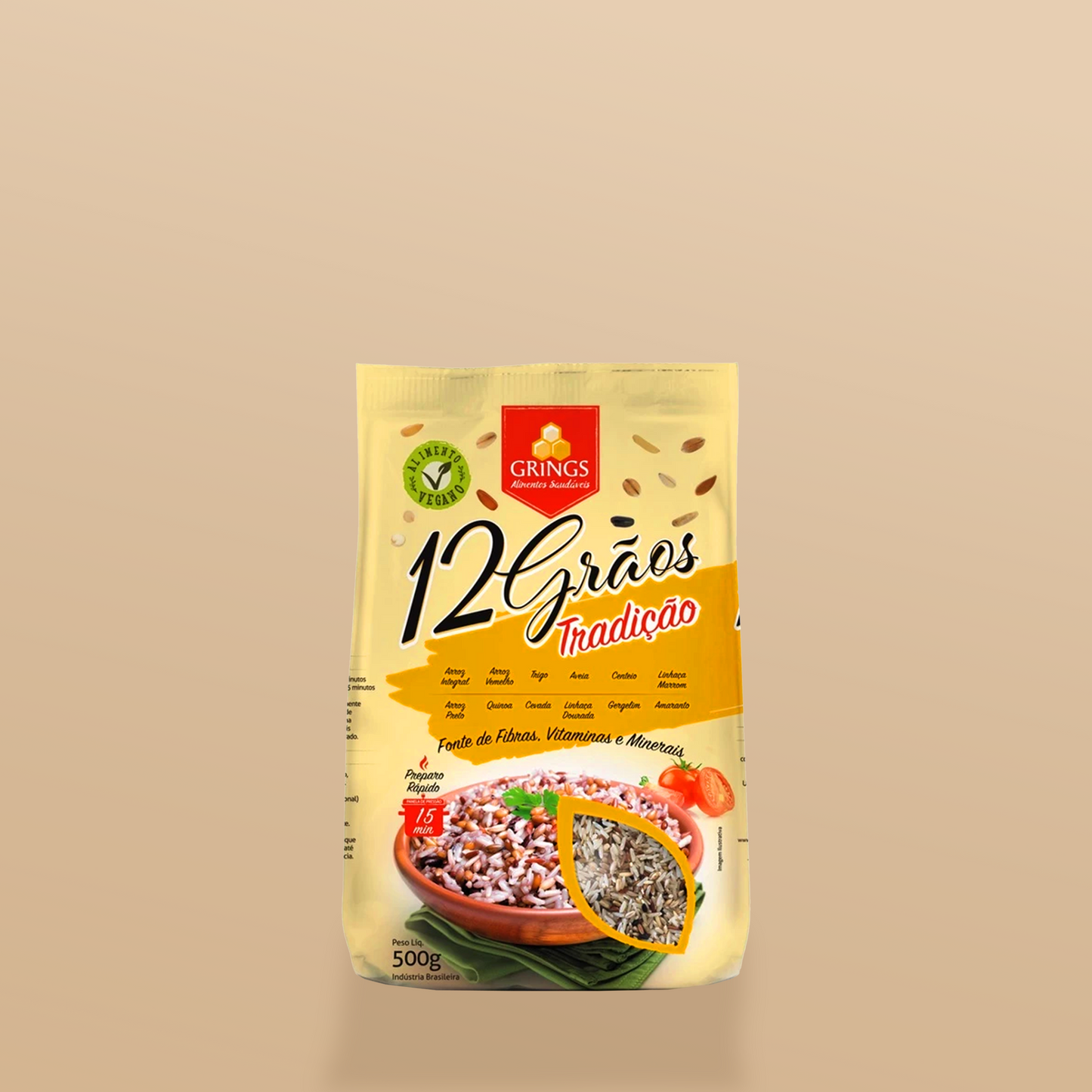 Arroz Integral 12 Grãos 500g - Grings