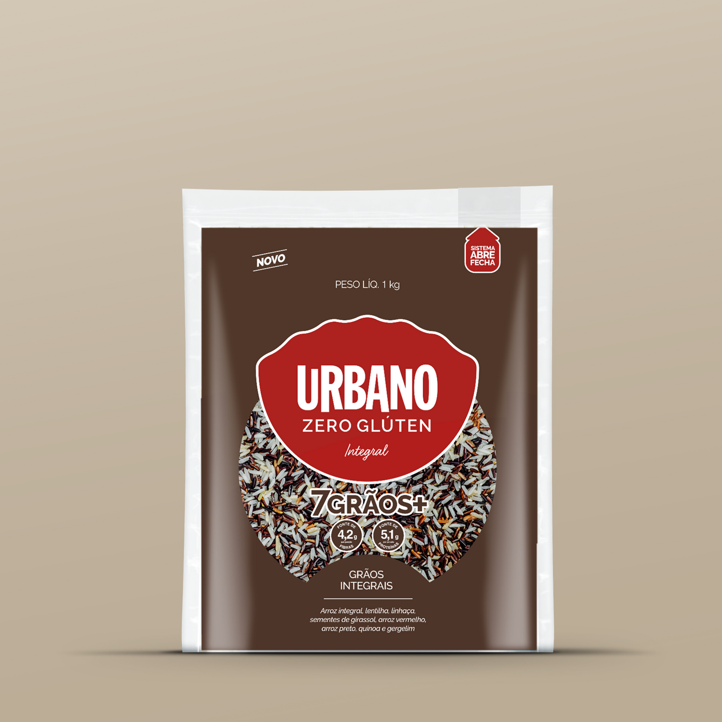 Arroz Integral 7 Grãos 1 Kg - Urbano
