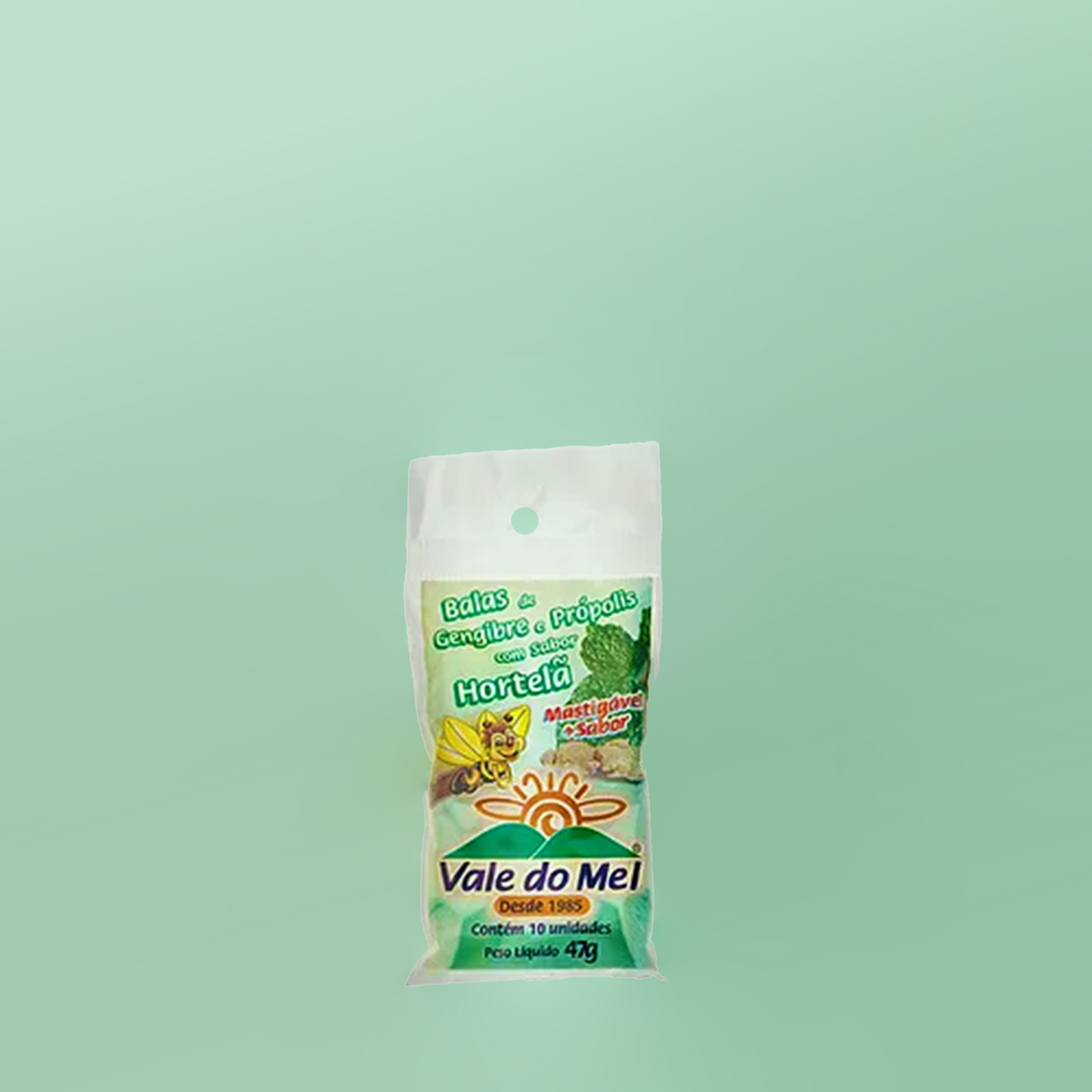 Bala de Gengibre & Própolis Sabor Hortelã 40g - Vale do Mel
