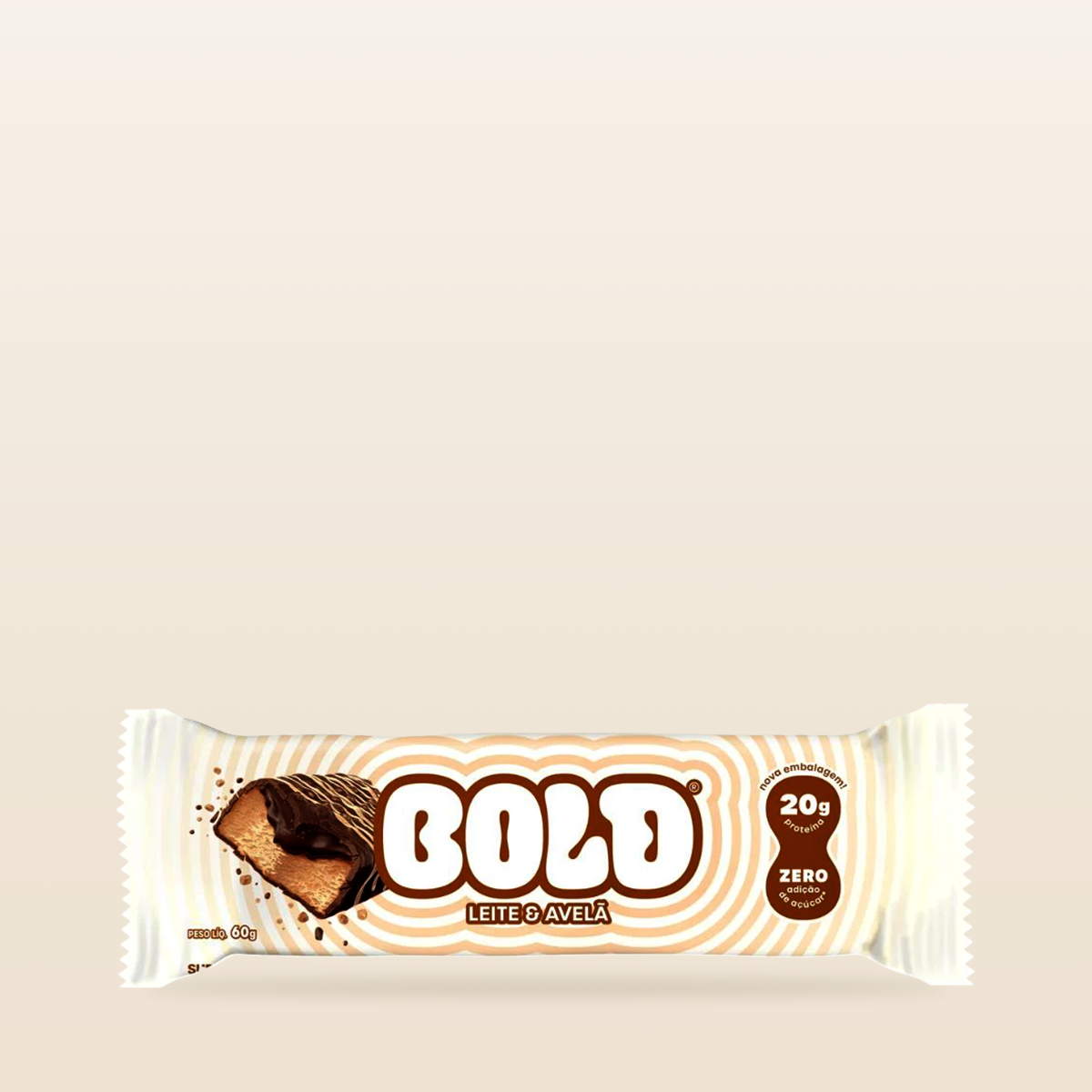 Barra de Proteína Sabor Leite & Avelã 60g - Bold
