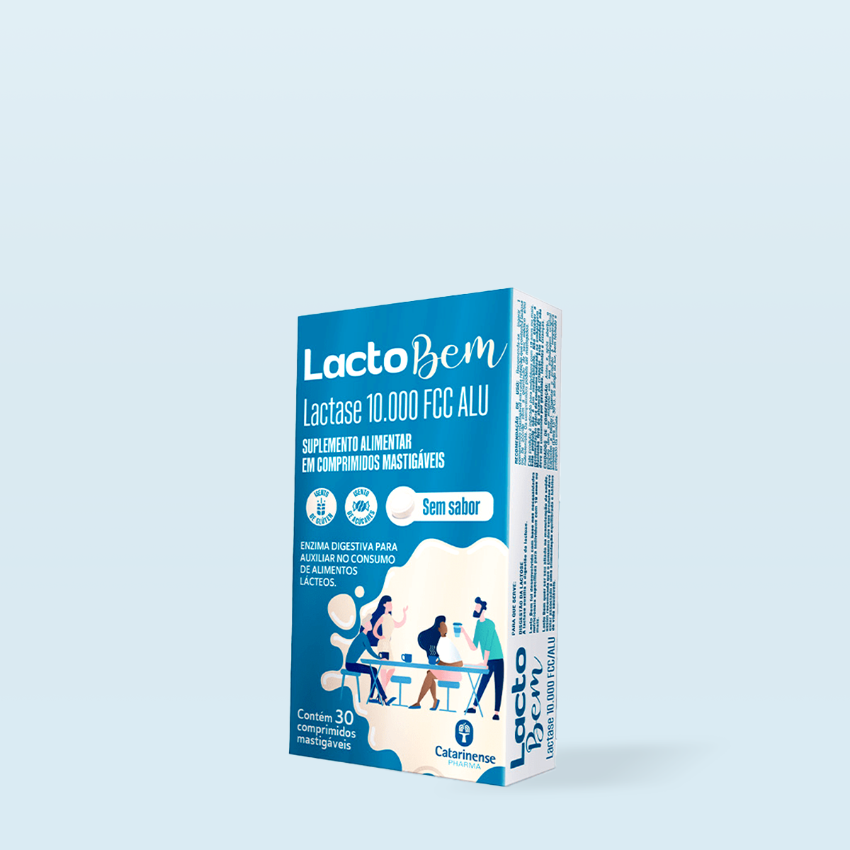LactoBem 10.000 FCC/Alu Lactase com 30 Comprimidos - Catarinense