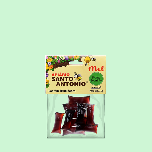 Mel Flores de Eulipto em Sachê 35g - Apiário Santo Antônio