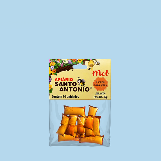 Mel Flores de Laranjeira em Sachê 35g - Apiário Santo Antônio