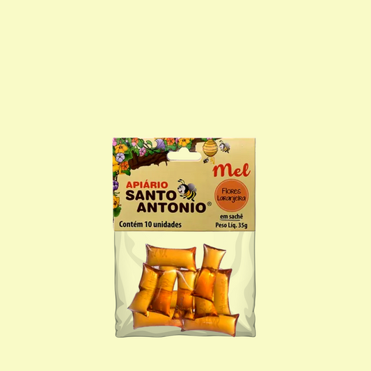 Mel com Extrato de Própolis em Sachê 35g - Apiário Santo Antônio