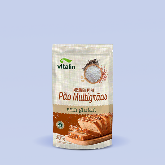 Mistura para Pão Multigrãos sem Glúten 300g - Vitalin