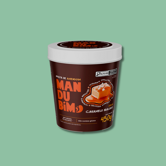Pasta de Amendoim Sabor Caramelo Salgado 450g - Mandubim
